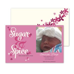 Sugar & Spice Photo Birth Announcement