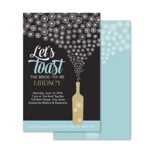 Let's Toast Personalized Bachelorette Party Invitation