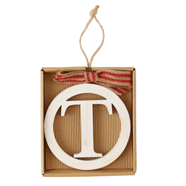 Initial Christmas Ornament T