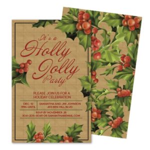 Holly Holiday Party Invitation