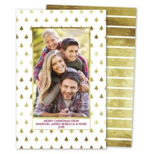 Gold Trees Photo Christmas Card