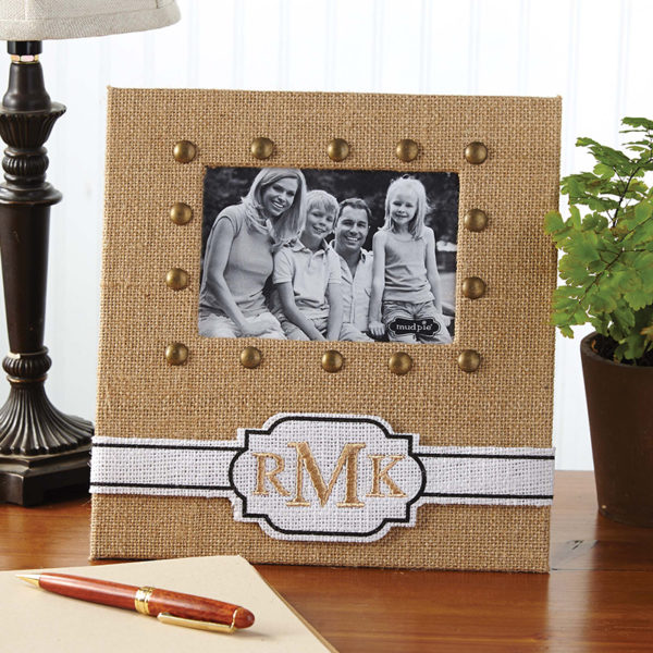 Burlap Personalized Picture Frame