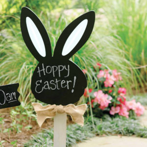 Easter Bunny Ears Chalkboard Yard Sign