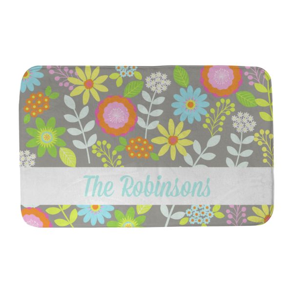 Spring Floral Personalized Bath Mat