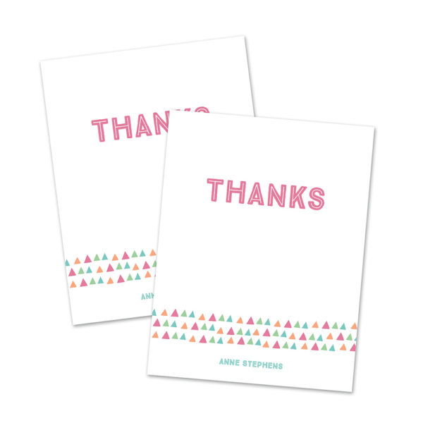 Colorful Triangles Thank You Card