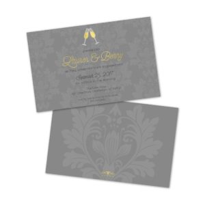 Champagne Damask Personalized Engagement Party Invitations