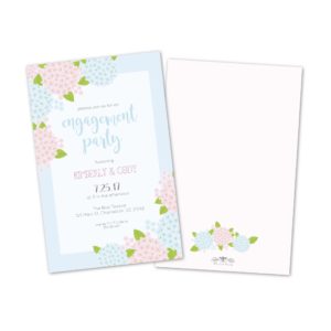 Floral Hydrangeas Personalized Engagement Party Invitations
