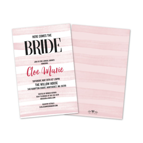 Watercolor Stripe Bridal Personalized Bridal Shower Invitations Watercolor Stripe Bridal Personalized Bridal Shower Invitations