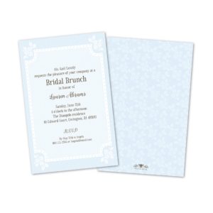 Blue Floral Personalized Bridal Luncheon Invitations