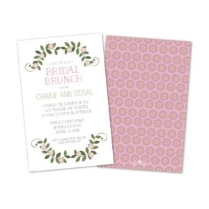 Floral Vines Personalized Wedding Luncheon Invitations