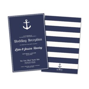 Nautical Anchor Personalized Wedding Reception Invitations