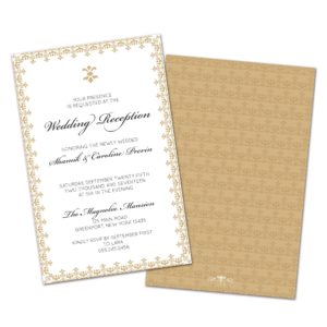 Gold Border Personalized Wedding Reception Invitations