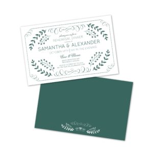Green Leaves Personalized Rehearsal Dinner Invitations