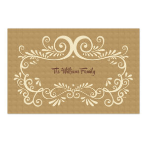 Ornate Framed Kraft Personalized Paper Placemats - White