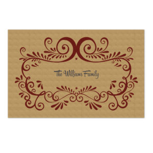 Ornate Framed Kraft Personalized Paper Placemats - Red