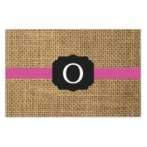 Burlap Style Personalized Paper Placemat - Pink