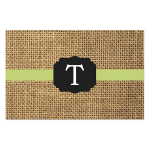 Burlap Style Personalized Paper Placemat - Green