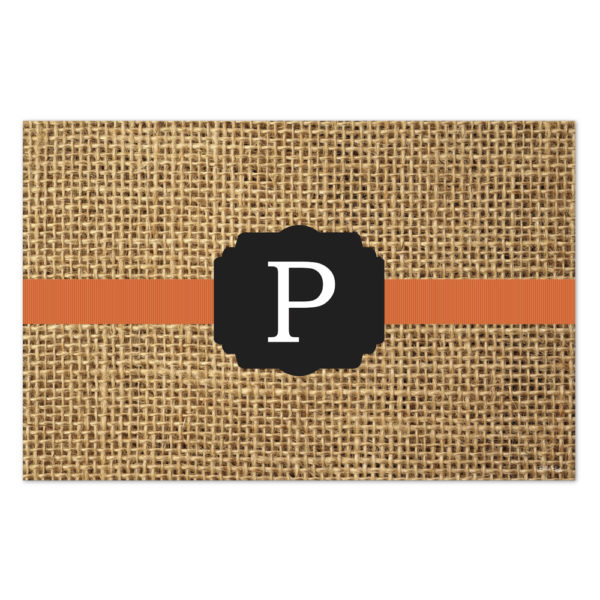 Burlap Style Personalized Paper Placemat - Orange