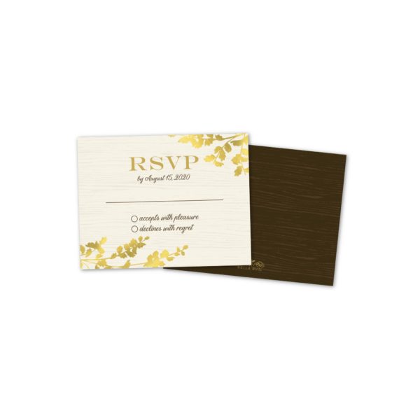Golden Leaves Personalized Wedding Response Cards