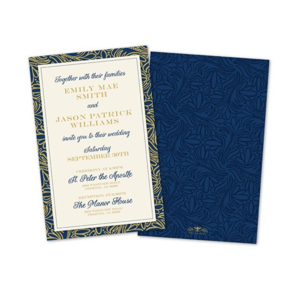 Golden Midnight Personalized Wedding Invitations