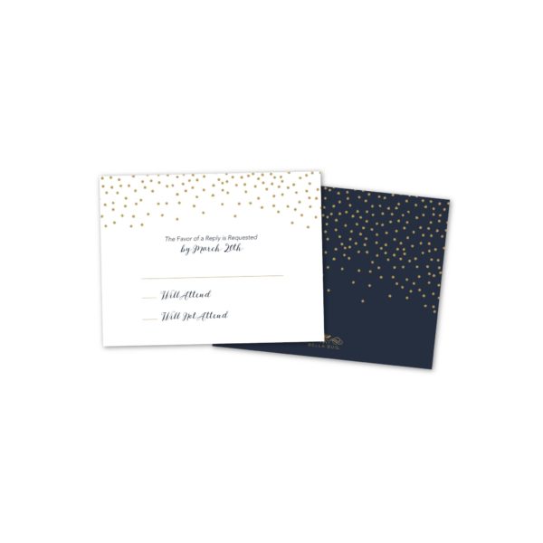 Navy Twinkle Personalized Wedding Response Cards