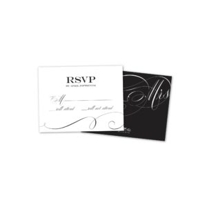 Black Script Personalized Wedding Response Cards