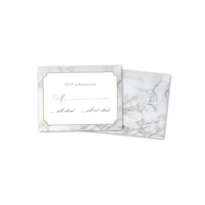 White Marble Personalized Wedding Response Cards