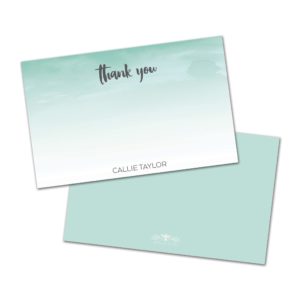 Blue Watercolor Personalized Thank You Card