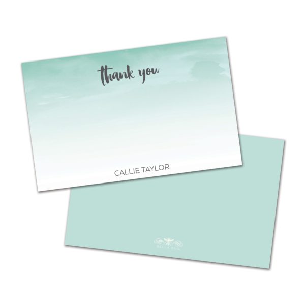 Blue Watercolor Personalized Thank You Card