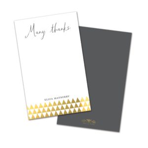Many Thanks Golden Triangles Personalized Thank You Cards
