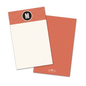 Chevron Border Initial Note Cards