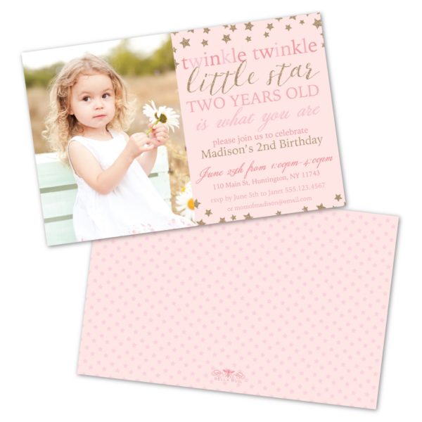 Twinkle Twinkle Personalized Kids Birthday Party Invitations
