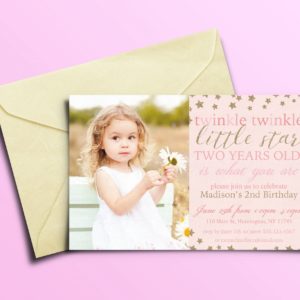 Twinkle Twinkle Personalized Kids Birthday Party Invitations