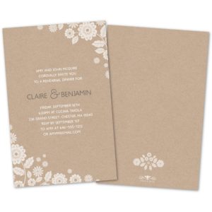 Floral Corners Personalized Rehearsal Dinner Invitations