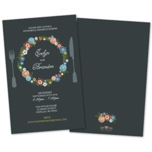 Floral Wreath Personalized Rehearsal Dinner Invitations