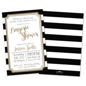 Glitter and Stripes Personalized Lingerie Shower Invitations
