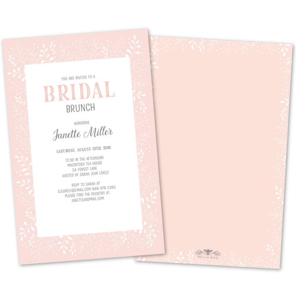 Personalized Peach Bridal Brunch Invitation