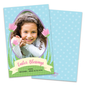 Floral Personalized Photo Easter Card