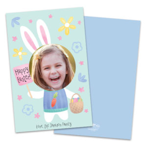 Bunny Rabbit Face Personalized Photo Easter Card