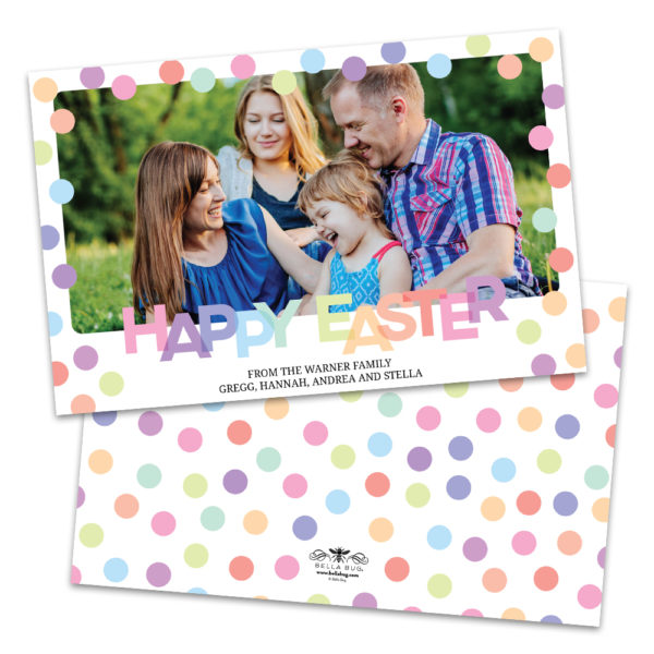 Colorful Egg Confetti Personalized Photo Easter Card